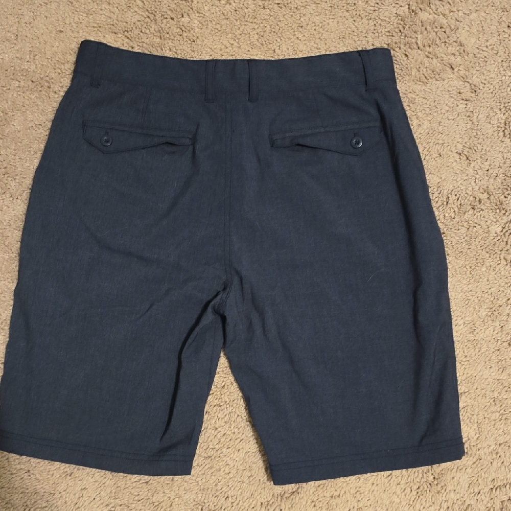 First Wave Dark Blue Flat Front Shorts, Size-18 Boys